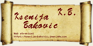 Ksenija Baković vizit kartica